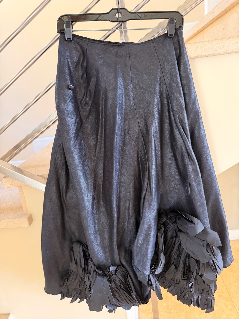 Vintage COMME des Garcons Rare Midi Skirt with Fringe Trim